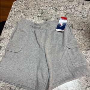 Champion Light Gray Sweat Shorts with Cargo Pockets